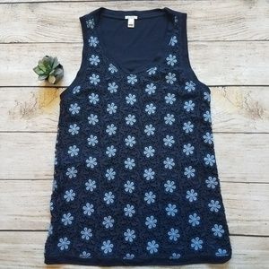 J. Crew Lace Overlay Tank XS D